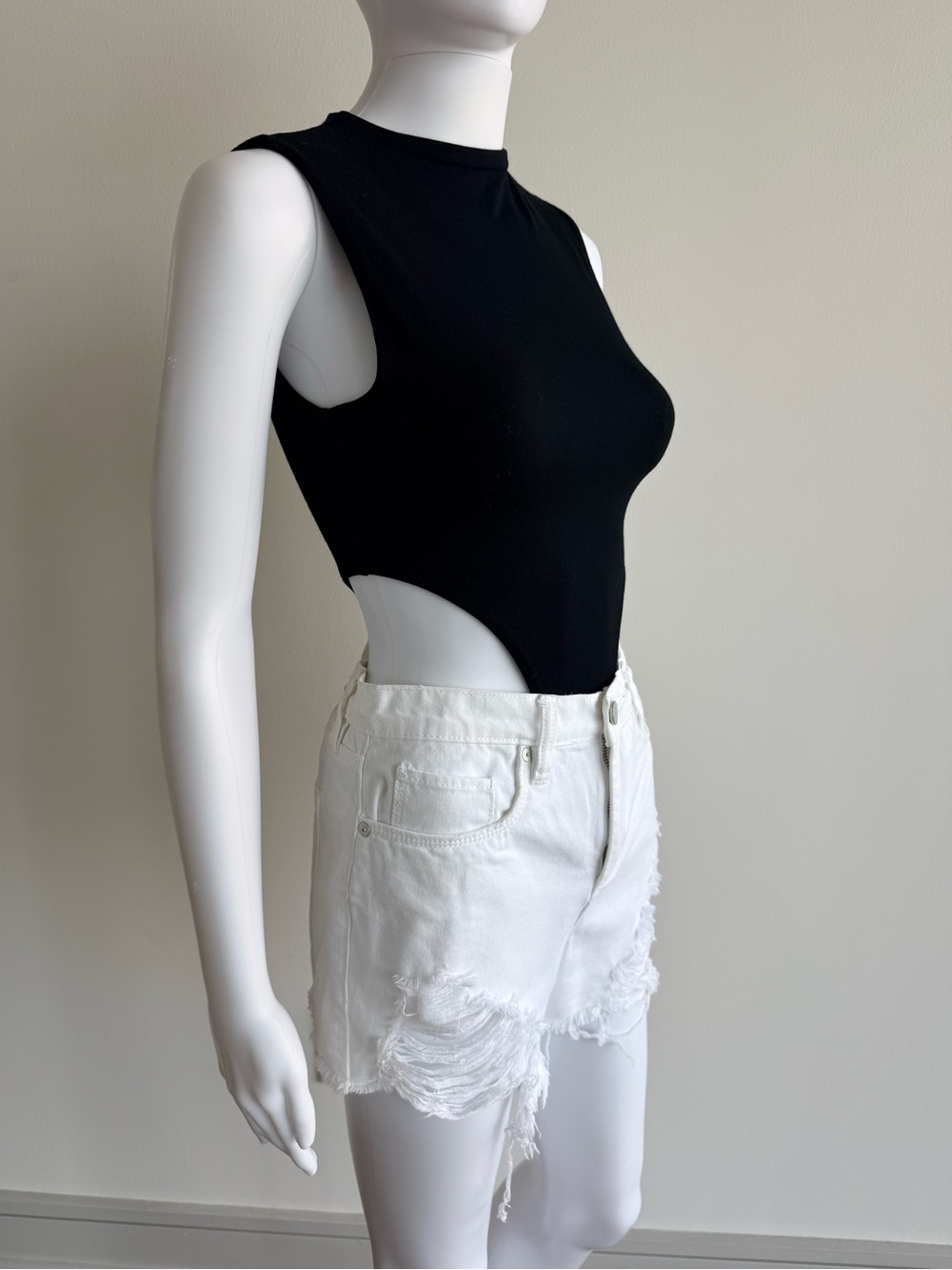 naked wardrobe Black High-cut Sleeveless Bodysuit - Picture 2 of 9